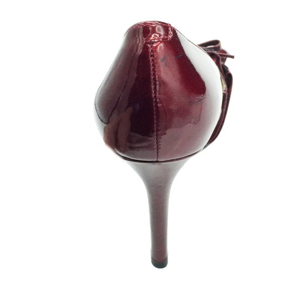 Enzo Angiolini Red Peep Toe Pump w/Ruffle 8M - Picture 4 of 5